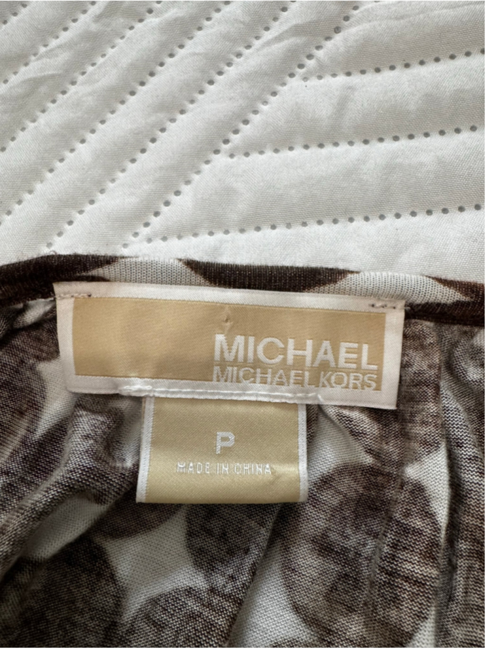 Women's Michael Kors Blouse Small Brown White Polka Dot Long Sleeve Top - Picture 4 of 6
